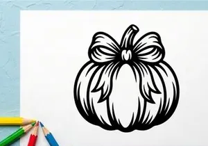 Stylized Halloween Pumpkin Illustration for Fall Decorations