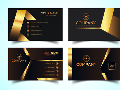 Double-Sided Luxury, Modern and Elegant Business Card Design Template. Vector Illustration