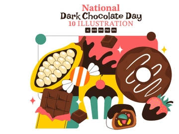 10 National Dark Chocolate Day Illustration preview picture