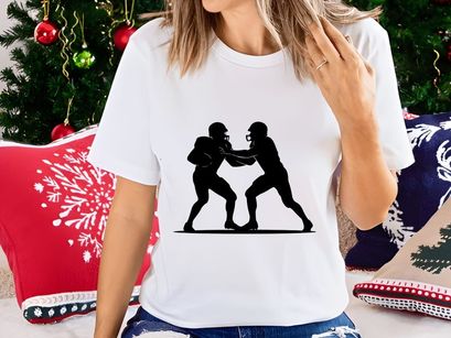 American football players in action silhouette of two athletes competing