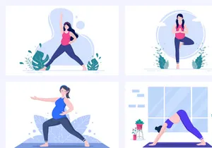 22 Pregnancy Yoga Meditation Illustration