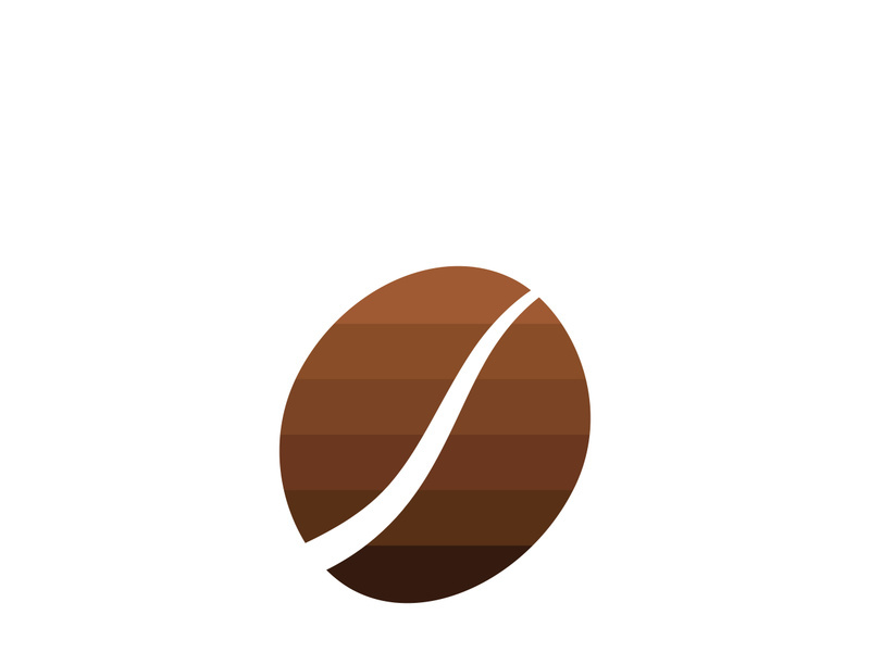 Coffee bean logo for cafe, business, label.