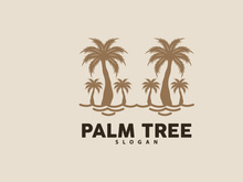 Palm Tree Logo, Beach Vector, Summer Design