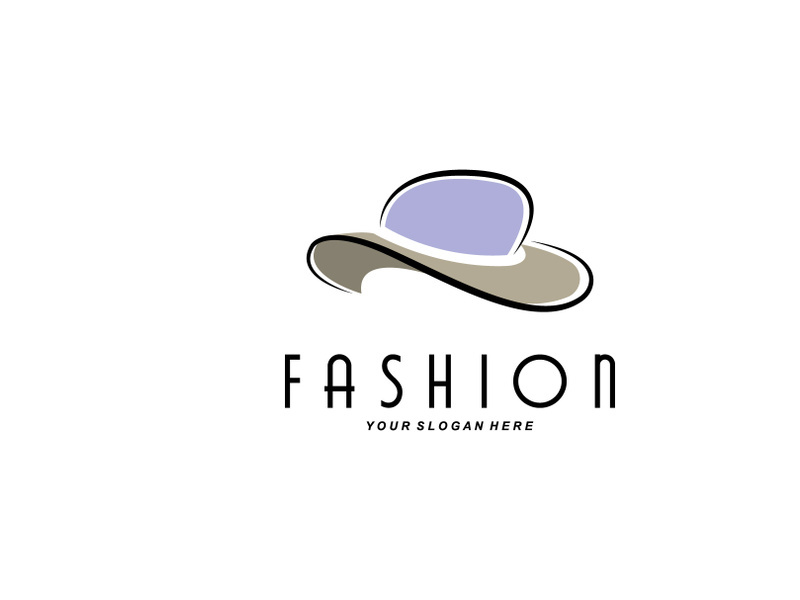 Women's Hat Logo Design Illustration Fashion beauty accessories, and product brand care