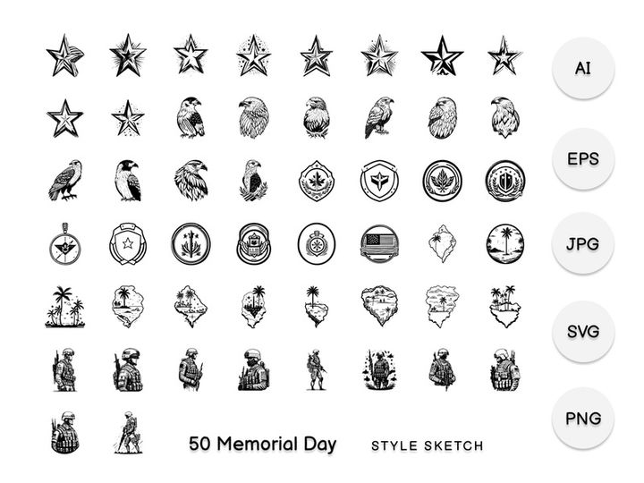 Memorial Day Element Draw Black