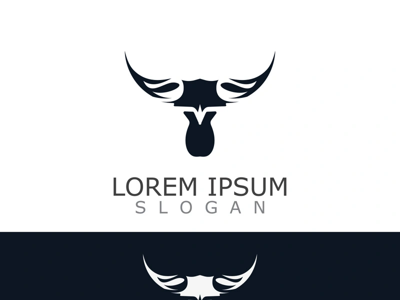 Horns Animal bull simple logo design vector template