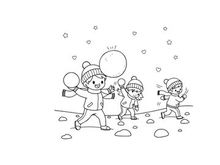 Children playing snowball fight winter joy flat design vector illustration