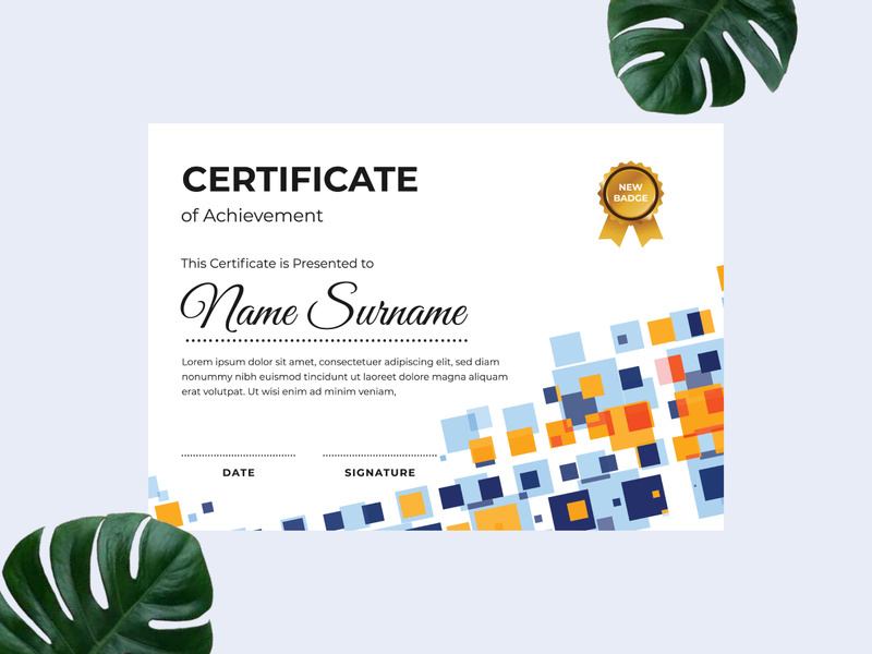 Modern certificate design template