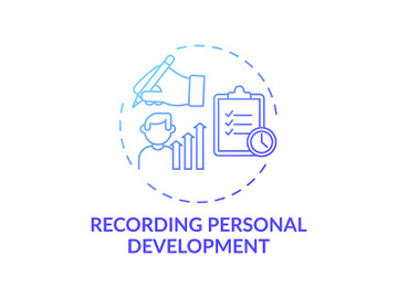 Recording personal development blue gradient concept icon preview picture