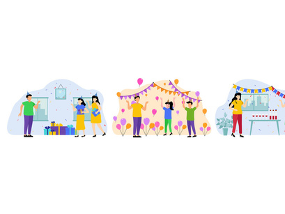 Birthday Flat Illustration