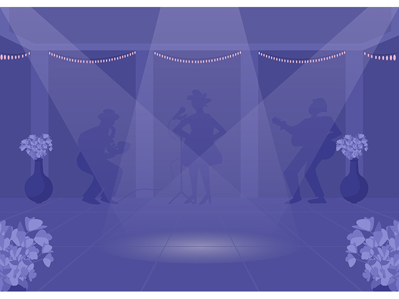 Dancefloor flat color vector illustration