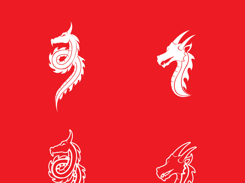 Dragon illustration icon design template vector