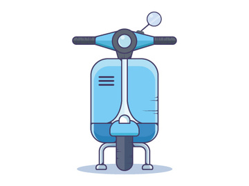 vintage moto scooter. Isolated Vector illustration preview picture