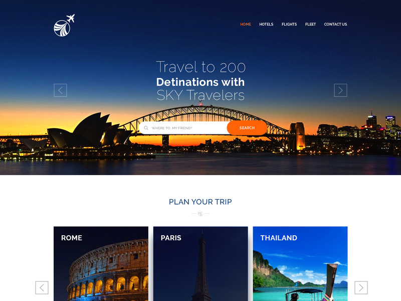 FREE PSD Travel Landing Page