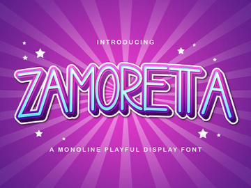 Zamoretta - Playful Display Font preview picture