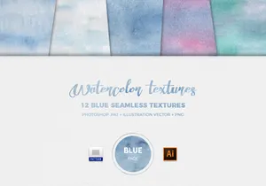 Watercolor Seamless Textures - Blue Pack