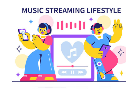10 Music Streaming Lifestyle Illustration
