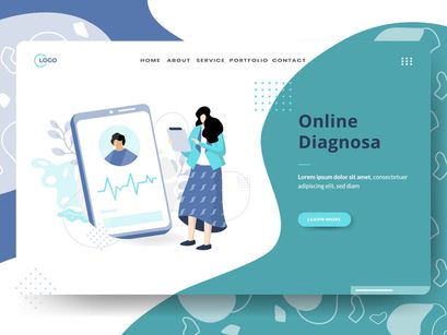 Medical Online sets Illustration