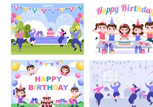 18 Happy Birthday Party Illustration