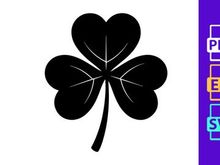 Stylized Black Clover Leaf