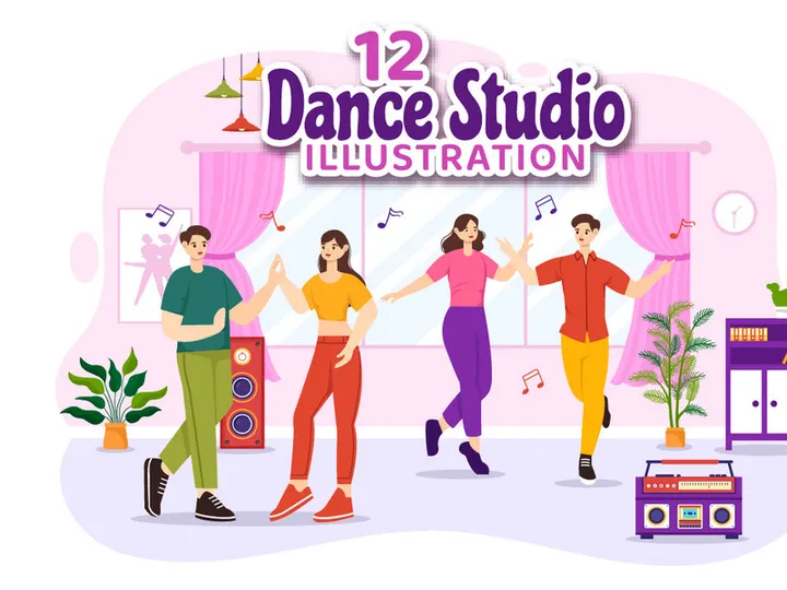 12 Dance Studio Illustration