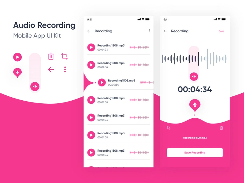 Audio Recording App UI Kit