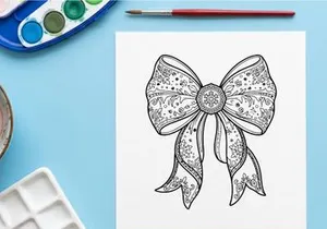 Elegant lace Christmas bow with floral center design for festive holiday decor and gift wrapping
