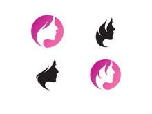 hair woman and face logo and symbols
