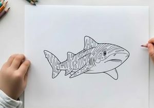 Tuna fish swimming underwater vector illustration flat design