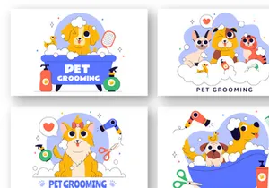10 Pet Care and Grooming Illustration