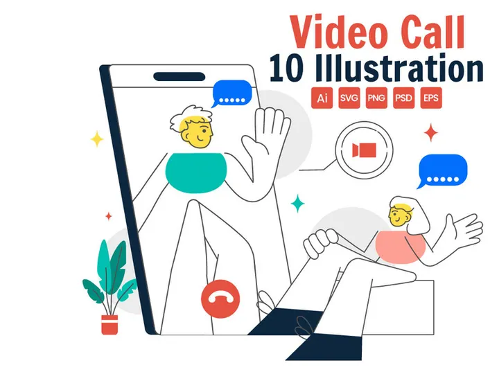 10 Conference Video Call Illustration