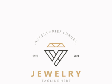 Jewelry Logo Template Design, diamond shop, accessories fashion Design, simple icon preview picture
