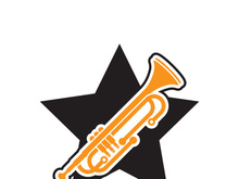 Musical instrument simple icon trumpet for jazz music logo design