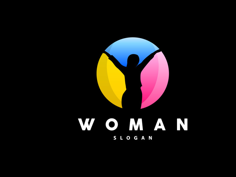 Woman Logo, Wellness Girl Photo Pose Vector, Beauty And Elegance Design