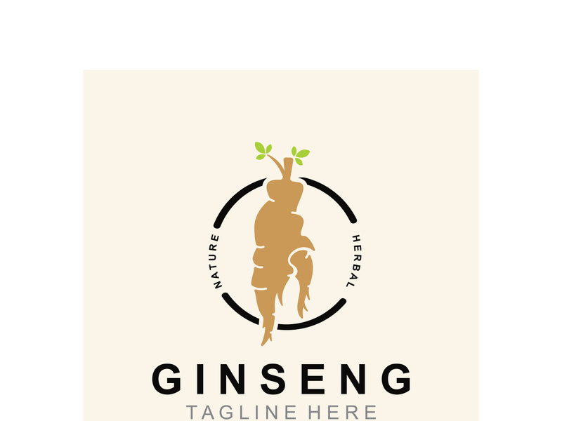 Ginseng logo herbal plant for medicine natural herbal design illustration idea