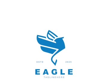 Eagle Logo minimalist style design template. Falcon Logotype Emblem identity preview picture