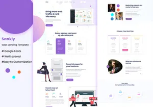Saakly- Saas Landing UI  Template