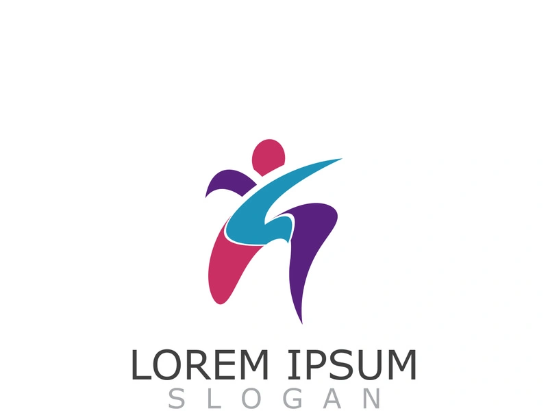 People active abstract logo business and healthy design vector template