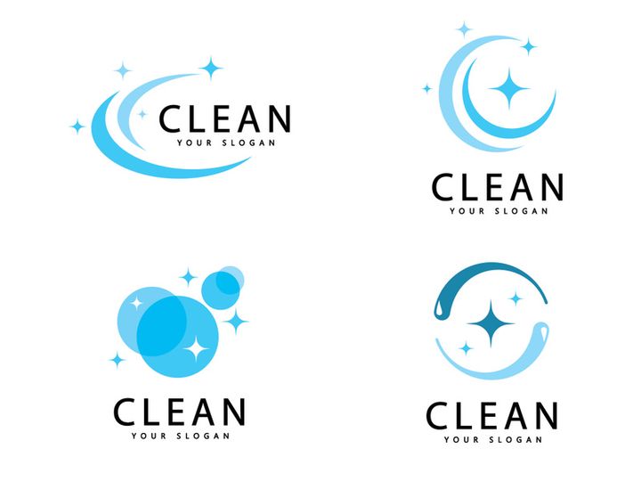 Clean and wash creative symbols,Company cleaning services graphic design