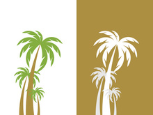 Palm tree summer logo template vector illustration