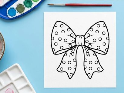 Polka-Dot-Geschenkschleifen-Illustration, schwarze und weiße dekorative Schleife für Weihnachtsdesigns.
