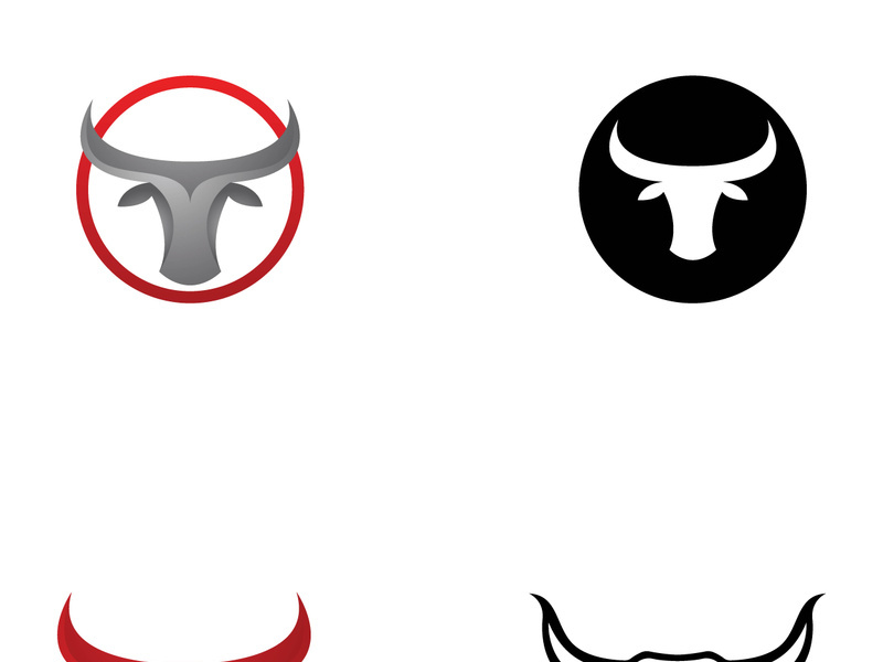 Vintage bull head horns logo