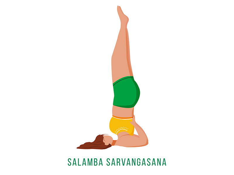 Salamba Savargasana flat vector illustration