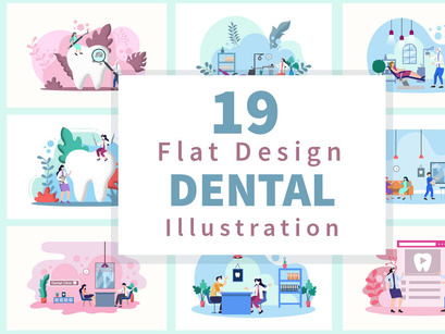 19 Dental Office Flat Design Illustration