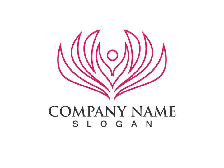 People yoga health in lotus flower logo