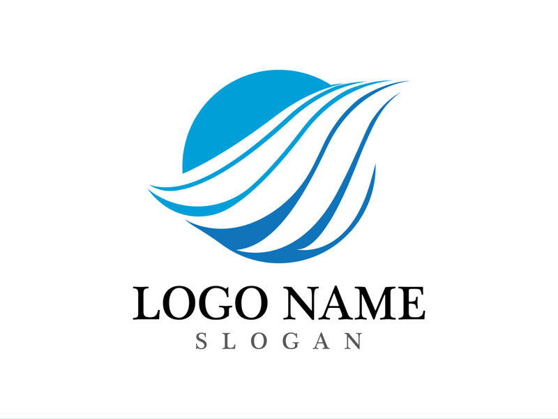 Wave beach vector illustration design logo