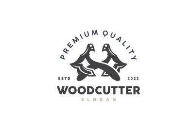 Ax Logo, Wood Cutting Tool Black Silhouette, Lumberjack Vector preview picture