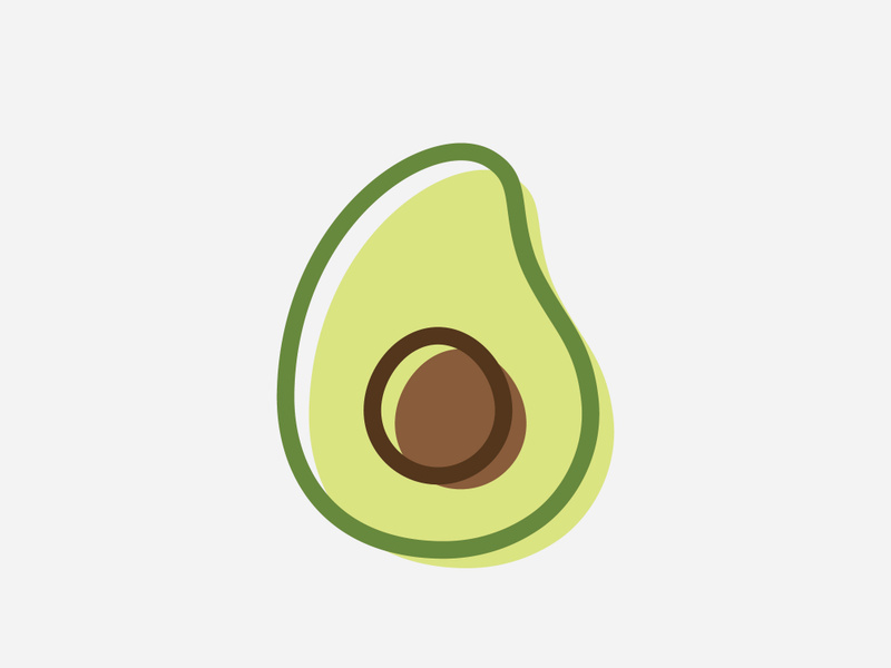 Avocado fruit logo template, healthy food symbols