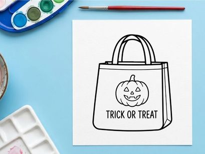 Bolsa de compras de Halloween con calabaza sonriente. Tote festivo adorable para recolectar dulces y celebraciones de temporada espeluznante.