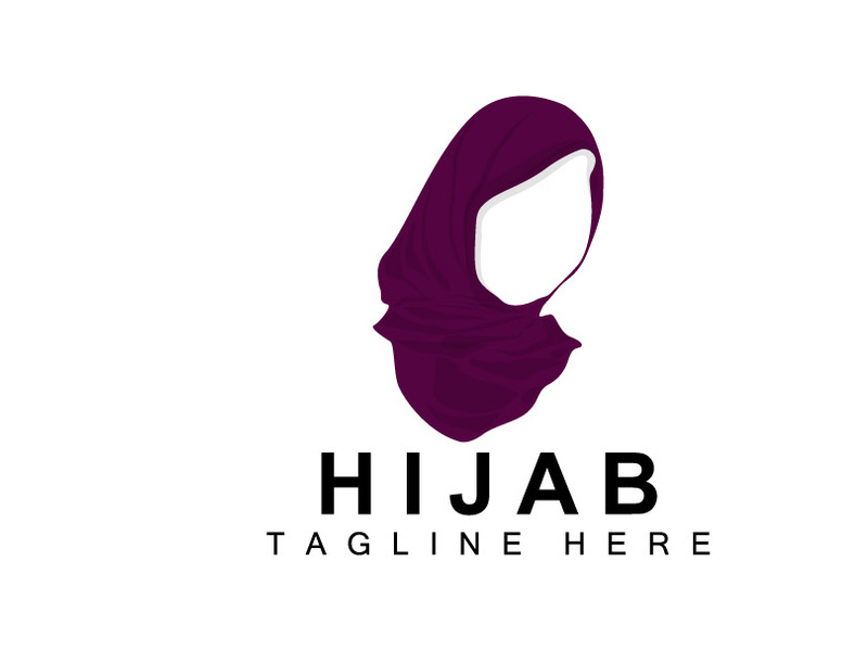 HIjab Logo, Fashion Product Vector Brand, Muslim Women Hijab Boutique Design